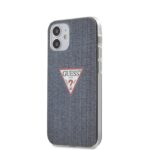Guess Denim Triangle Dk – dėklas iPhone 12 Mini (tamsiai mėlyna)