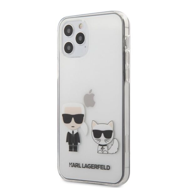 Karl Lagerfeld Ikonik + Choupette – iPhone 12 / iPhone 12 Pro dėklas (skaidrus)