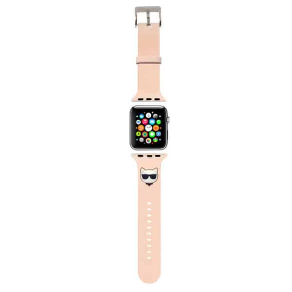Karl Lagerfeld Choupette Head – „Apple Watch“ laikrodžio dirželis, 42/44/45 mm (rožinė)