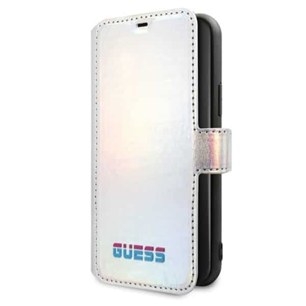 Guess Iridescent Booktype – iPhone 11 dėklas (sidabras)