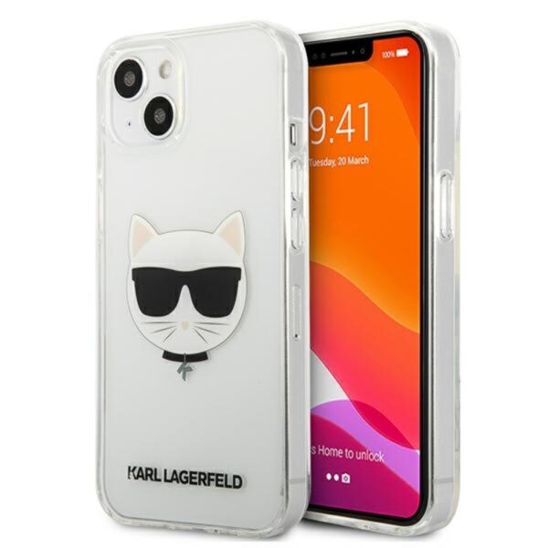 Karl Lagerfeld Choupette Head – dėklas, skirtas iPhone 13 Mini (skaidrus)
