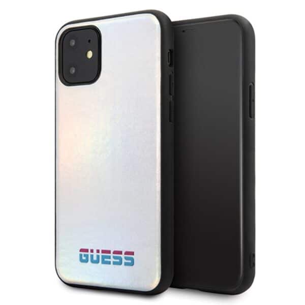 „Guess Iridescent“ – „iPhone 11 Pro Max“ dėklas (sidabrinis)