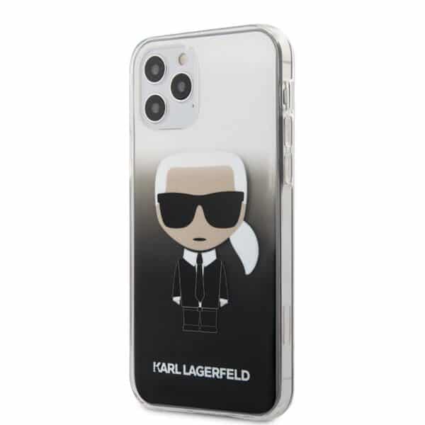 Karl Lagerfeld Iconik Gradient – „iPhone 12“ / „iPhone 12 Pro“ dėklas (juodas)