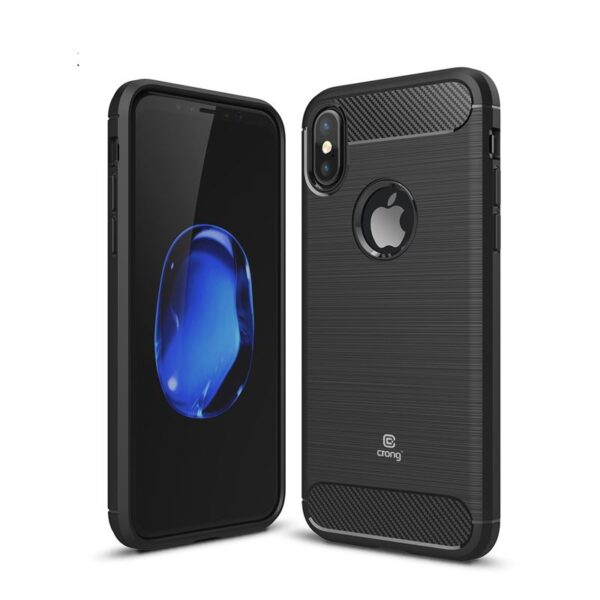 Crong Soft Armor Cover – apsauginis dėklas, skirtas iPhone Xs / X (juodas)