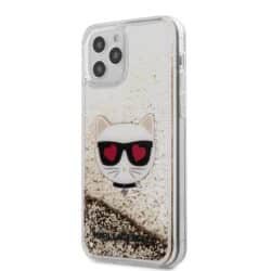 Karl Lagerfeld Liquid Glitter Choupette – iPhone 12 / iPhone 12 Pro dėklas (auksinis)