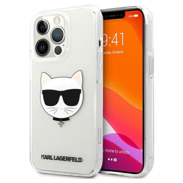 Karl Lagerfeld Choupette Head – dėklas, skirtas iPhone 13 Pro (skaidrus)