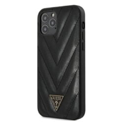 Guess V Quilted – dėklas, skirtas iPhone 12 Pro Max (juodas)