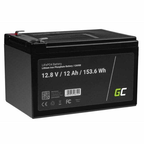 Green Cell – LiFePO4 12V 12,8V 12Ah baterija, skirta fotovoltinėms sistemoms, nameliams ant ratų ir valtims