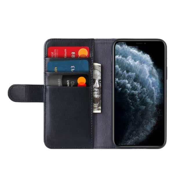 „Crong Premium Booklet Wallet“ – odinis dėklas, skirtas „iPhone 11 Pro Max“ (juodas)