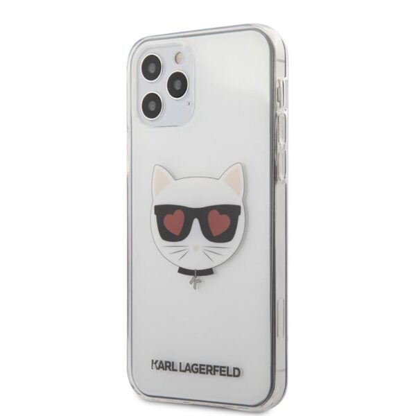 Karl Lagerfeld Choupette galvos širdis – „iPhone 12“ / „iPhone 12 Pro“ dėklas (skaidrus)