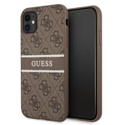 „Guess 4G Printed Stripe“ – „iPhone 11“ dėklas (rudas)