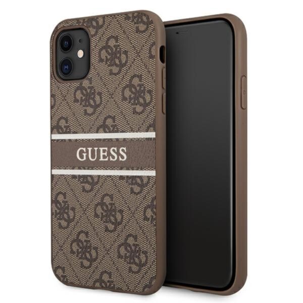 „Guess 4G Printed Stripe“ – „iPhone 11“ dėklas (rudas)