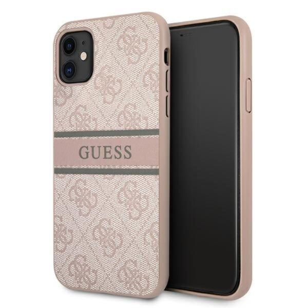 Guess 4G Printed Stripe – dėklas, skirtas iPhone 11 (rožinis)