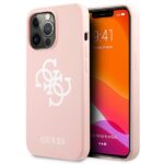 Guess Silicone 4G Big Logo – dėklas, skirtas iPhone 13 Pro (rožinis)