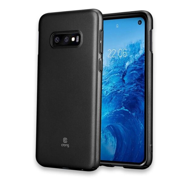 Crong Smooth Skin – apsauginis dėklas, skirtas Samsung Galaxy S10e (juodas)
