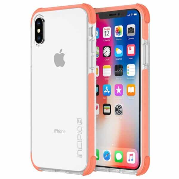 Incipio Reprieve Sport – apsauginis dėklas su sustiprintais kampais, skirtas iPhone X (koralinis / skaidrus)