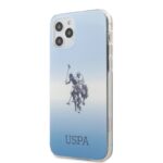 JAV „Polo Assn Dh“ ir logotipo gradientas – „dėklas iPhone 12“ / „iPhone 12 Pro“ (mėlynas)