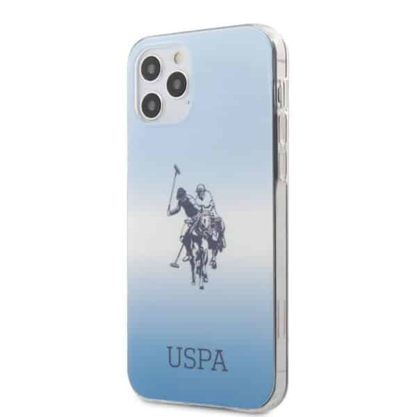 JAV „Polo Assn Dh“ ir logotipo gradientas – „dėklas iPhone 12“ / „iPhone 12 Pro“ (mėlynas)