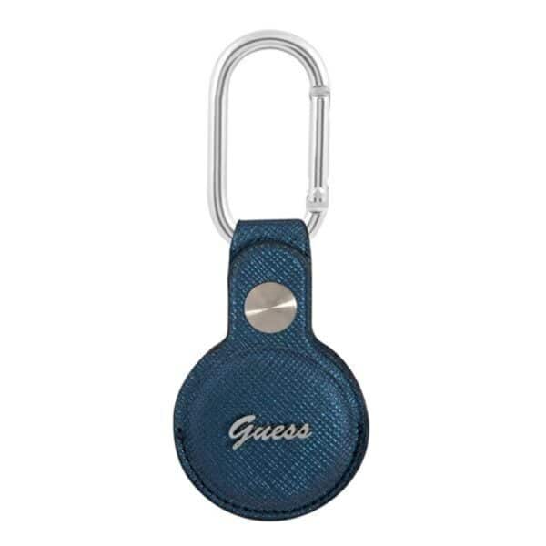 Guess Saffiano Script Dog Clip – AirTag dėklas (mėlynas)