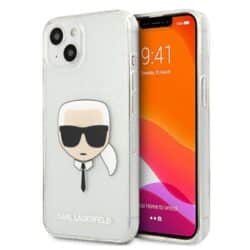 Karl Lagerfeld Karl's Head Glitter – dėklas, skirtas iPhone 13 (sidabras)