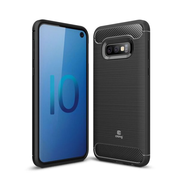 Crong Soft Armor Cover – apsauginis dėklas, skirtas Samsung Galaxy S10e (juodas)