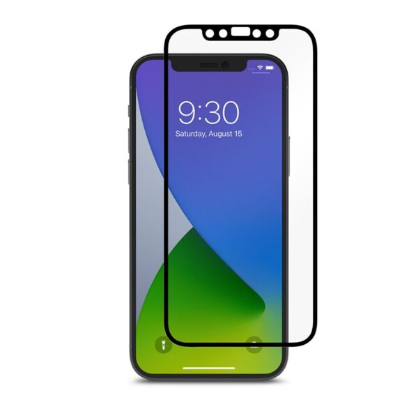 Moshi iVisor AG – matinė apsauginė plėvelė, skirta iPhone 12 / iPhone 12 Pro ekranui (juodas rėmelis)