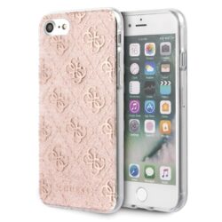 Guess 4G Glitter – dėklas iPhone SE 2020 / 8 / 7 (rožinis)