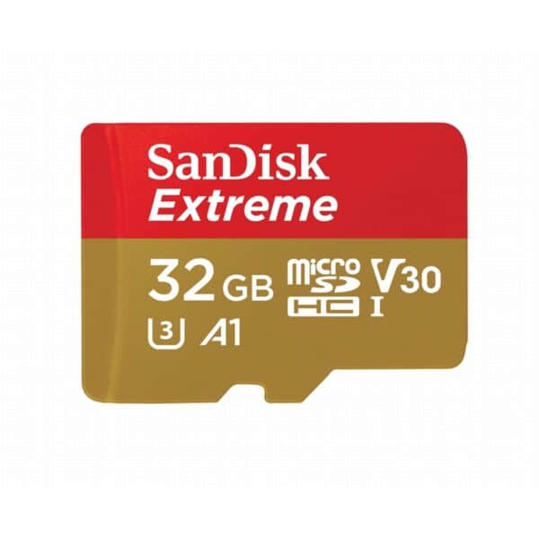 SanDisk Extreme microSDHC – 32GB A1 V30 Class 10 UHS-I U3 100/60 Mb/s atminties kortelė su adapteriu