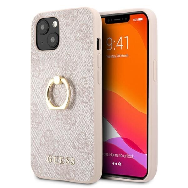 Guess 4G Ring Case – dėklas, skirtas iPhone 13 mini (rožinis)