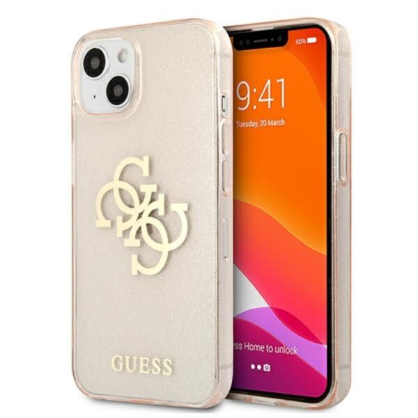 4E4D8529-3754-EC11-91AD-2CEA7FB072AA.jpg „Guess Glitter 4G Big Logo“ – „iPhone 13 mini“ dėklas (auksinis)
