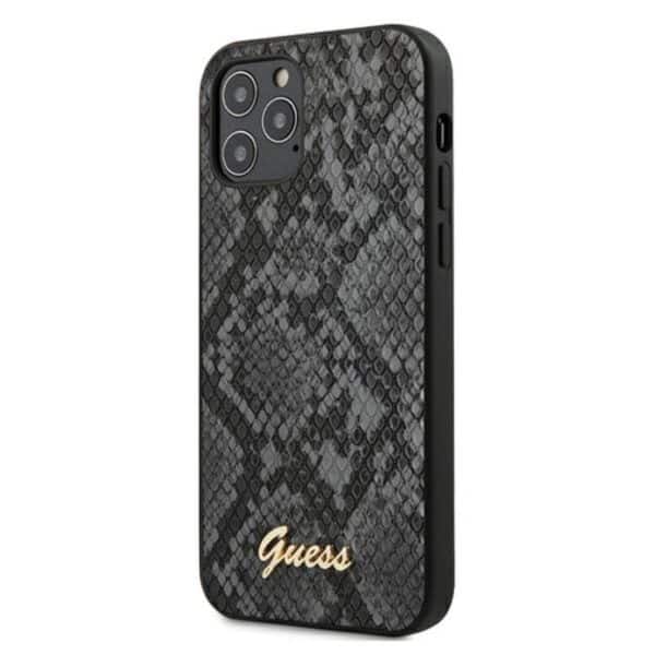 „Guess Python Collection“ – „iPhone 12“ / „iPhone 12 Pro“ dėklas (juodas)