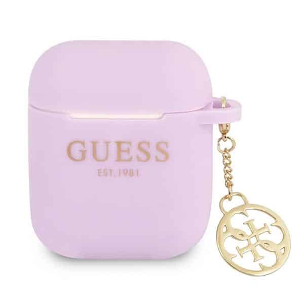 528A3BCB-309A-EC11-91AE-2CEA7FB072AA.jpg „Guess 4G Charms“ silikoninis dėklas – „AirPods“ dėklas (violetinė)