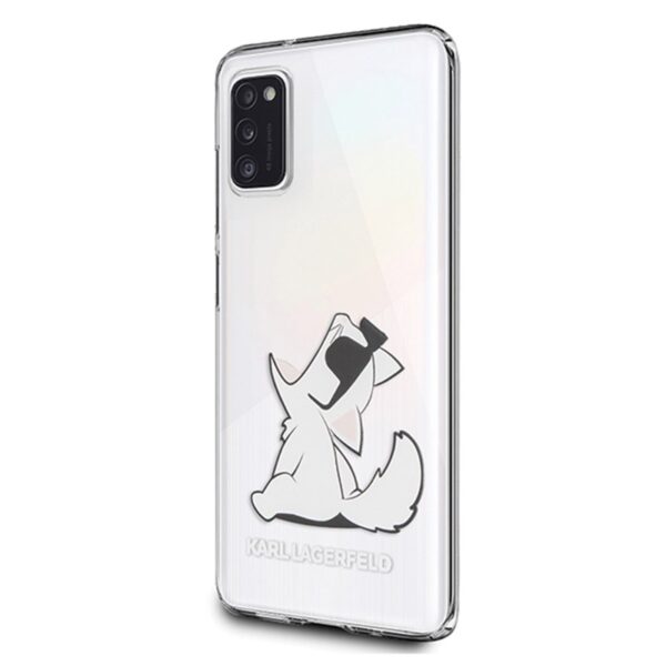 Karl Lagerfeld Choupette linksmi akiniai nuo saulės – dėklas, skirtas Samsung Galaxy A41 (skaidrus)