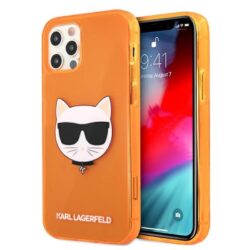 Karl Lagerfeld Choupette Head – dėklas, skirtas iPhone 12 / iPhone 12 Pro (Fluo Orange)