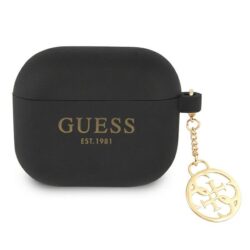 Guess 4G Charms silikoninis dėklas – AirPods 3 dėklas (juodas)