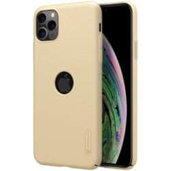 Nillkin Super Frosted Shield – Apple iPhone 11 Pro Max dėklas su iškirptu logotipu (auksinis)