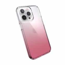 Speck Presidio Perfect-Clear + Ombre – iPhone 13 Pro dėklas su MICROBAN danga (Clear/Vintage Rose)
