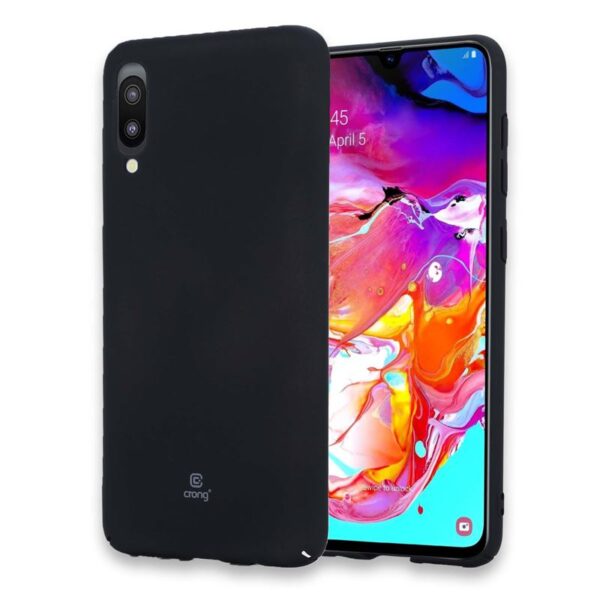 Crong Smooth Skin – apsauginis dėklas, skirtas Samsung Galaxy A10 (juodas)