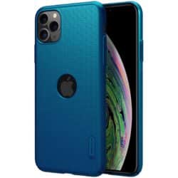 Nillkin Super Frosted Shield – Apple iPhone 11 Pro Max dėklas su iškirptu logotipu (Peacock Blue)