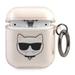 Karl Lagerfeld Choupette Head Glitter – Airpods dėklas (auksinis)