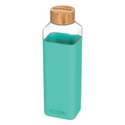 Quokka Storm - stiklinė, suapvalinta gertuvė su silikoniniu dangteliu 700ml (Teal)