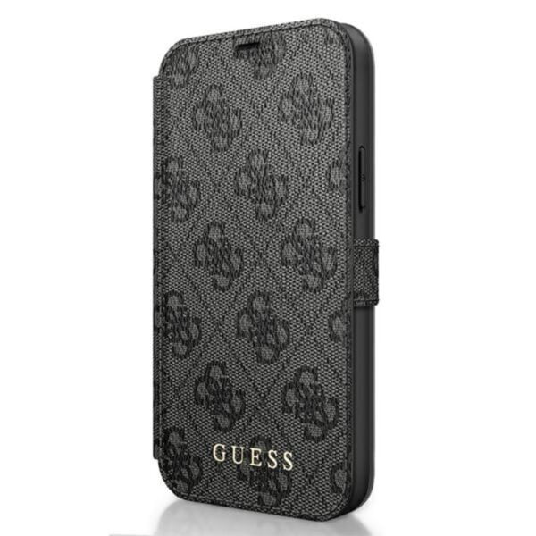 Guess Booktype 4G Charms kolekcija – dėklas iPhone 12 mini (pilka)