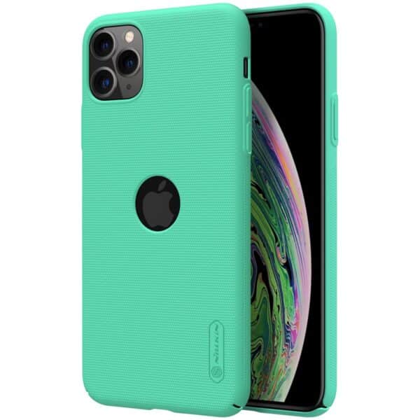 „Nillkin Super Frosted Shield“ – „Apple iPhone 11 Pro“ dėklas su iškirptu logotipu (mėtinė žalia)