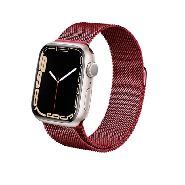 Crong Milano Steel, skirtas Apple Watch 38/40/41mm (Crimson Red)