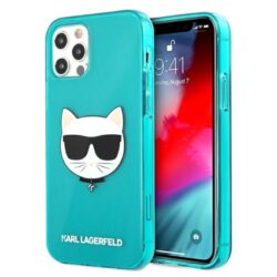 Karl Lagerfeld Choupette Head – dėklas, skirtas iPhone 12 / iPhone 12 Pro (Fluo Blue)