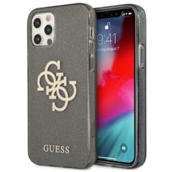 Guess Glitter 4G Big Logo – dėklas, skirtas iPhone 12 Pro Max (juodas)