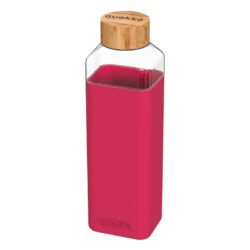 Quokka Storm - stiklinė, suapvalinta gertuvė su silikoniniu dangteliu 700ml (Maroon)