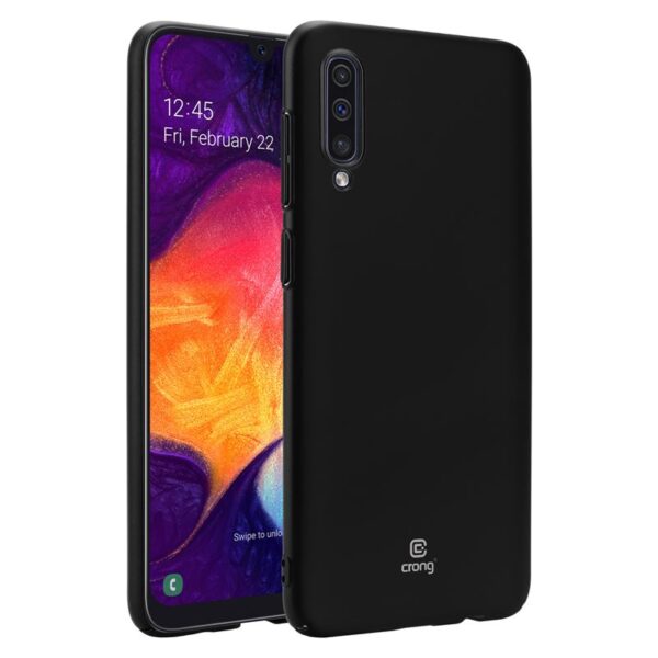 Crong Smooth Skin – apsauginis dėklas, skirtas Samsung Galaxy A30s / A50 / A50s (juodas)