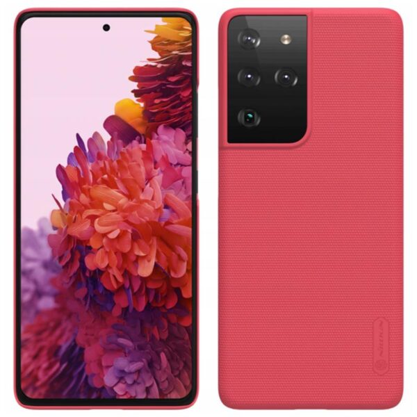 6507C37D-6051-EC11-91AD-2CEA7FB072AA.jpg Nillkin Super Frosted Shield – dėklas, skirtas Samsung Galaxy S21 Ultra (ryškiai raudonas)