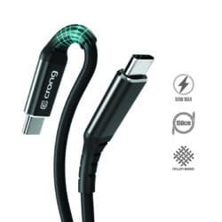 Crong Armor Link – USB-C į USB-C 60 W pintas laidas 150 cm (juodas)